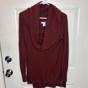 Elegant Cowl Neck Sweater in Rich Brown